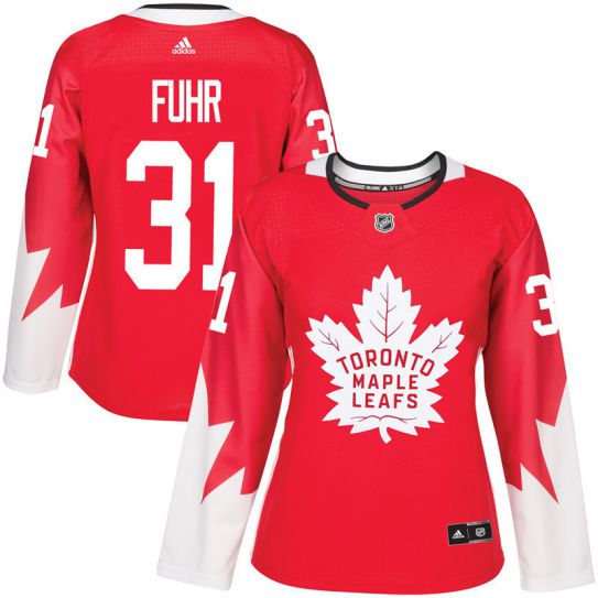 2017 NHL Toronto Maple Leafs women #31 Grant Fuhr red jersey->->Women Jersey